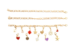 Kit bracelets chaîne dorée et charm's - 3 pièces - Kits Bijoux - 10doigts.fr