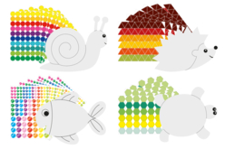 kit gommettes cartes animaux - Kits créatifs avec gommettes : le plein d’idées pour les petits artistes - 10doigts.fr