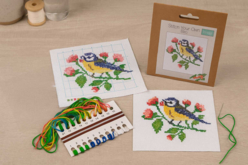 Kit mini points de croix comptés : Oiseau - Kits Mercerie - 10doigts.fr - 2
