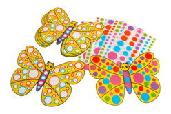 Strong cardboard butterfly kit + stickers - Creative Sticker Kits - 10doigts.fr