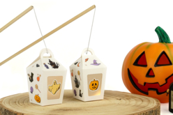 lanternes gommettes Halloween - Boîtes et corbeilles en carton - 10doigts.fr - 2
