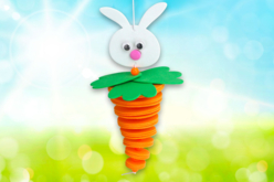 lapin mobile carotte - Kits créatifs Pâques - 10doigts.fr
