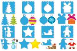 Lot 8 pochoirs + 8 tracettes NOËL  - Pochoirs de fêtes : l’accessoire idéal pour célébrer chaque moment de l’année - 10doigts.fr - 2