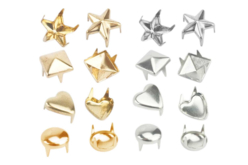 Lot de 6 sets de 25 rivets clous formes assorties - Clous et rivets - 10doigts.fr - 2