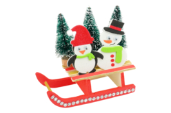 luge en bois noël - Objets en bois Noël - 10doigts.fr - 2