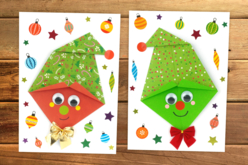 Lutin du père Noël - pliage facile - Gommettes de Noël : autocollants et stickers créatifs pour enfants - 10doigts.fr - 2