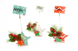 Decorated Wooden Christmas Shapes - 8 Pieces - 2 - Painted Wooden Decor - 10doigts.com - Painted Wooden Decor - 10doigts.fr