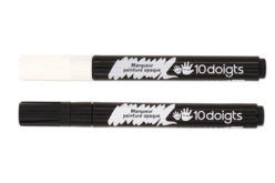 Marqueur peinture opaque - blanc et noir - Marqueurs peinture : l'intensité de l'acrylique au bout des doigts - 10doigts.fr