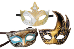 Rigid Venetian Masks - 12 Pieces - 2 - Carnival Masks - 10doigts.com - Carnival Masks - 10doigts.fr