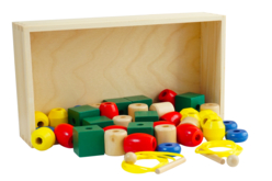 maxi perles en bois - Perles enfant - 10doigts.fr
