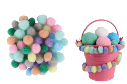 Mini-pompons, couleurs pastels - 200 pièces - Pompons pour bricolage créatif - 10doigts.fr - 2