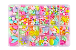 mix perles plastique pastel enfant - Perles Plastique - 10doigts.fr