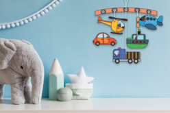 mobile à suspendre véhicules - Supports de coloriages originaux pour enfants - 10doigts.fr - 2