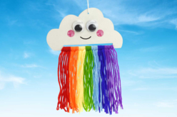 Nuage Arc-en-ciel laine bois - Kits clés en main - 10doigts.fr - 2