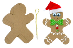 Wooden Gingerbread Men - 6 Pieces - 2 - Christmas Wooden Objects - 10doigts.com - Christmas Wooden Objects - 10doigts.fr