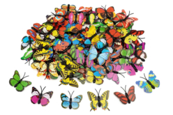 papillons 3D colorés - Décorations à coller - 10doigts.fr