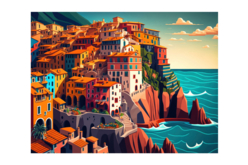 peinture numéro cinque terre - Peinture aux numéros - 10doigts.fr
