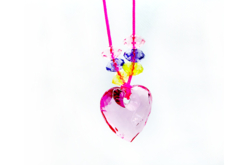 pendentif coeur et perles cristal - Perles Acrylique - 10doigts.fr - 2