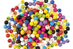 Abalorios de madera multicolor, 1 cm - 200 abalorios - Abalorios Madera - 10doigts.fr