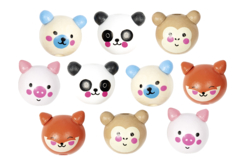 perles visages animaux bois - Perles Bois - 10doigts.fr