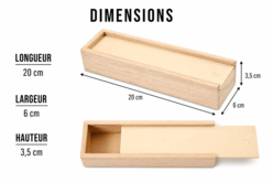 plumier en bois dimensions - Boîtes en bois - 10doigts.fr - 2