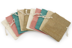 pochette effet jute - Toile de jute - Textiles - 10doigts.fr - 2