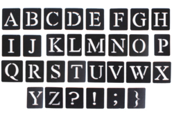 Pochoirs adhésifs Alphabet Majuscule - Pochoirs alphabets et chiffres pour personnaliser vos projets créatifs - 10doigts.fr