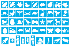 pochoirs et tracettes assorties - Pochoirs enfants : l'outil magique pour enrichir les dessins - 10doigts.fr - 2