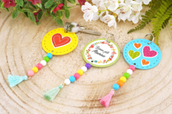 Porte-clés fête des mères - Thème pastel - 10doigts.fr - 2
