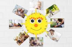 Porte-photo soleil - Supports plats en bois - 10doigts.fr - 2