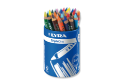 Pot de 36 crayons de couleurs aquarellables LYRA Triple One - Crayons de couleur pour enfants : du premier gribouillage au dessin d'artiste - 10doigts.fr