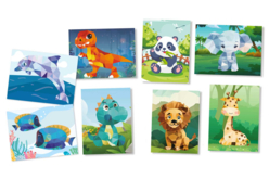PPROMO tableaux stickers au numéro A5 - 8 tableaux - Kits animaux et nature : créez votre propre univers sauvage - 10doigts.fr - 2