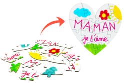 White Cardboard Heart Puzzles + Envelopes - 6 Cards - 2 - Coloring Puzzles - 10doigts.com - Coloring Puzzles - 10doigts.fr