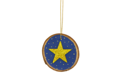 rodajas de madera estrella - Gomets y pegatinas Navidad - 10doigts.fr