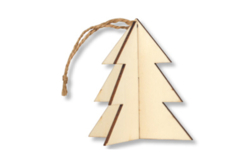 Sapin 3D à suspendre - Objets en bois Noël - 10doigts.fr