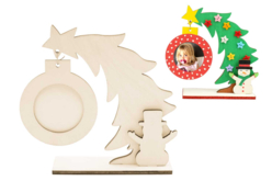 Sapin porte-photo en bois - Objets en bois Noël - 10doigts.fr