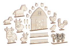 scène en bois la ferme animaux - Jeux et Jouets en bois - 10doigts.fr