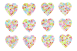 Set de 2 planchas de strass adhesivo en forma de corazón - Strass adhesivos - 10doigts.fr