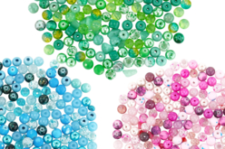 Set de 3 camaieux ( vert, rose et bleu) - Perles Acrylique - 10doigts.fr