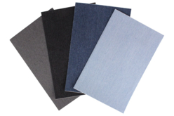 Set de 4 coupons de tissu auto-adhésif effet Jean - Tissus adhésifs - 10doigts.fr