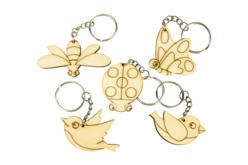 Set de 5 llaveros de madera - animales voladores - Llaveros - 10doigts.fr