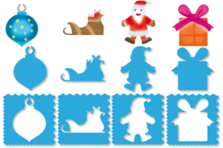 Stencils + Christmas Silhouettes - 8 Stencils - 1 - Party Stencils - 10doigts.com - Party Stencils - 10doigts.fr