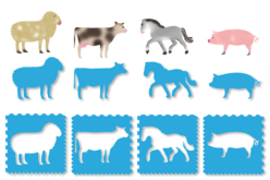 Set de 8 pochoirs + 8 tracettes : ANIMAUX - Pochoirs animaux : l’accessoire idéal pour créer vos univers sauvages - 10doigts.fr - 2