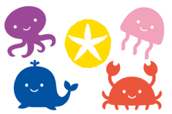 Silhouette Animaux marin - Maxi lots créatifs pour écoles et collectivités - 10doigts.fr