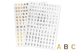 Stickers chiffres et alphabet transparents argentés x 137 pcs - Gommettes Alphabet, messages - 10doigts.fr