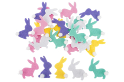 Stickers lapins en feutrine adhésive - 24 lapins - Stickers en feutrine : du relief et de la texture dans vos créations - 10doigts.fr