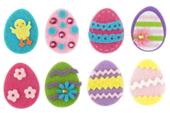 Stickers Oeufs Feutrine - Gommettes Pâques - 10doigts.fr