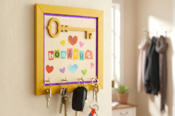 Support mural à clés en bois à monter - Porte-clés et range-clés pour Papa : une idée de cadeau personnalisé - 10doigts.fr - 2