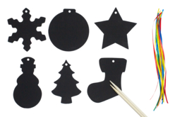 Suspensiones de Navidad en cartón para rascar - 60 unidads - Cartas para rascar, para puntear – 10doigts.fr