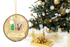 Suspension rondin de bois pour le sapin de noël - Gommettes de Noël : autocollants et stickers créatifs pour enfants - 10doigts.fr - 2